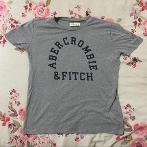 Gray Abercrombie & Fitch Logo Tee Shirt